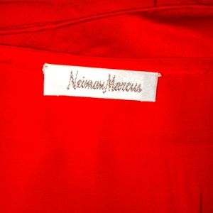 Neiman Marcus Red 3/4 button sleeve midi dress with belt and pockets